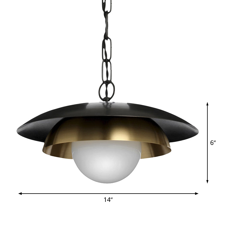 Contemporary Metal Ball Ceiling Lamp With 1 Brass Head For Porch Lighting
