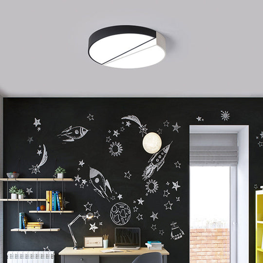 Stylish Half - Round Led Flush Ceiling Light For Dining Room - Macaron Loft Design