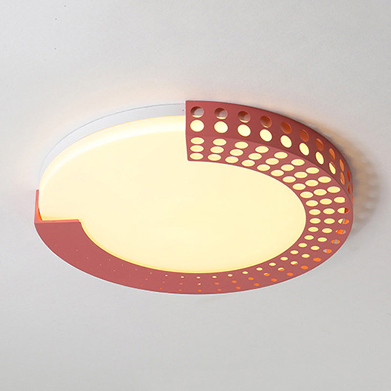 Circle Led Ceiling Light For Baby Room With Half - Ring Acrylic Design
