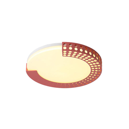 Circle Led Ceiling Light For Baby Room With Half - Ring Acrylic Design