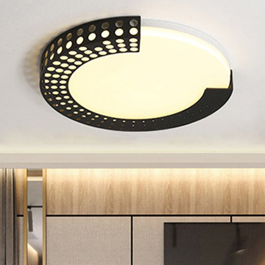 Circle Led Ceiling Light For Baby Room With Half - Ring Acrylic Design