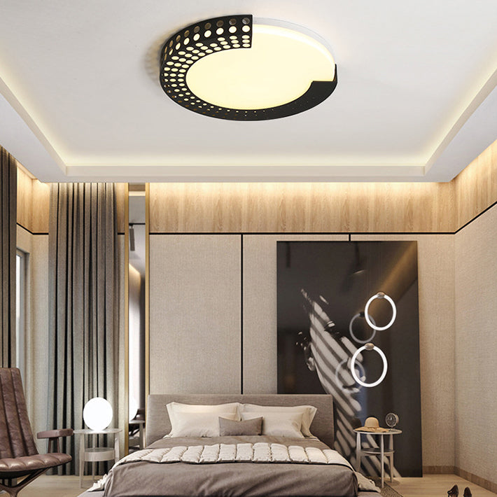 Circle Led Ceiling Light For Baby Room With Half - Ring Acrylic Design