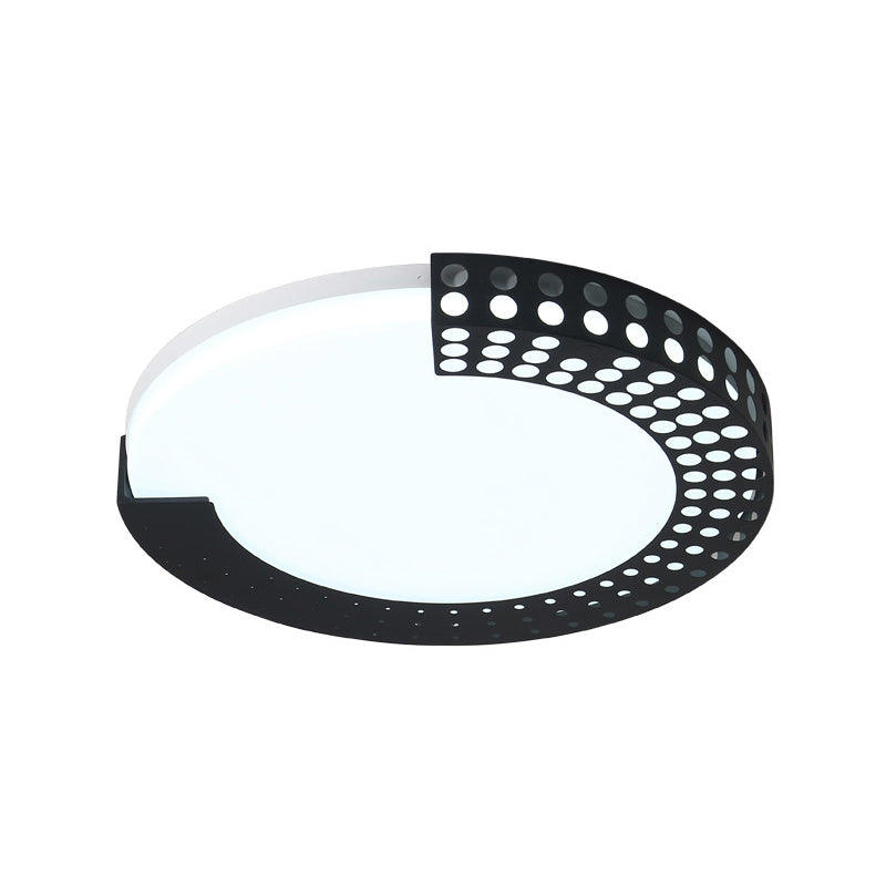 Circle Led Ceiling Light For Baby Room With Half-Ring Acrylic Design