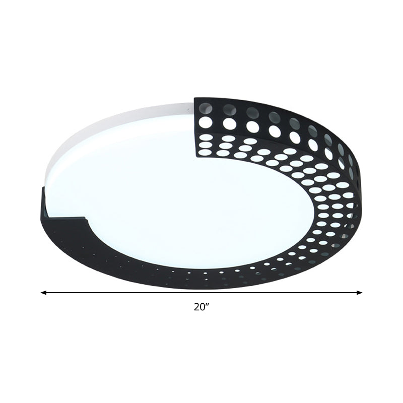 Circle Led Ceiling Light For Baby Room With Half-Ring Acrylic Design