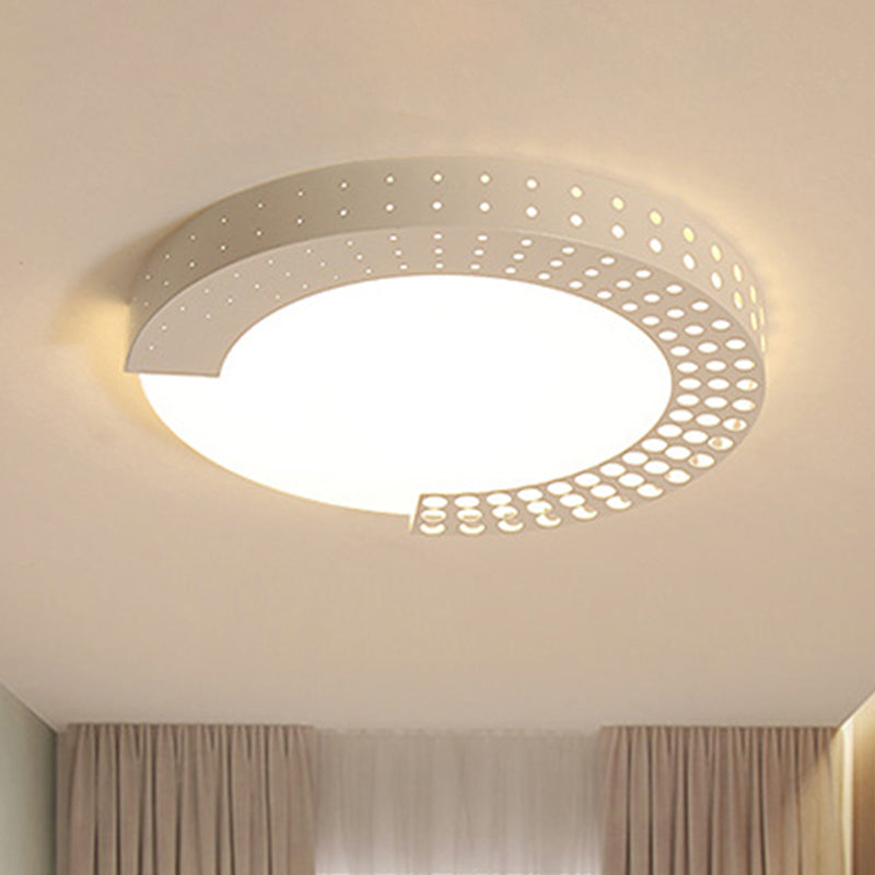 Circle Led Ceiling Light For Baby Room With Half - Ring Acrylic Design