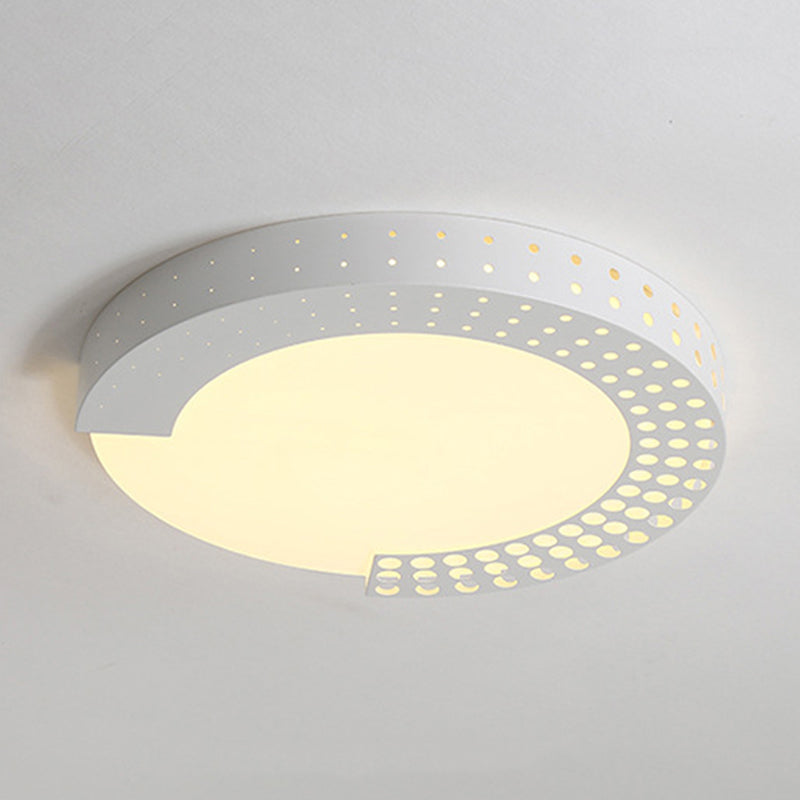 Circle Led Ceiling Light For Baby Room With Half-Ring Acrylic Design