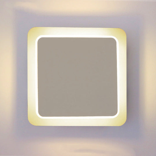 Square Acrylic Led Wall Light For Modern Stair And Dining Room White