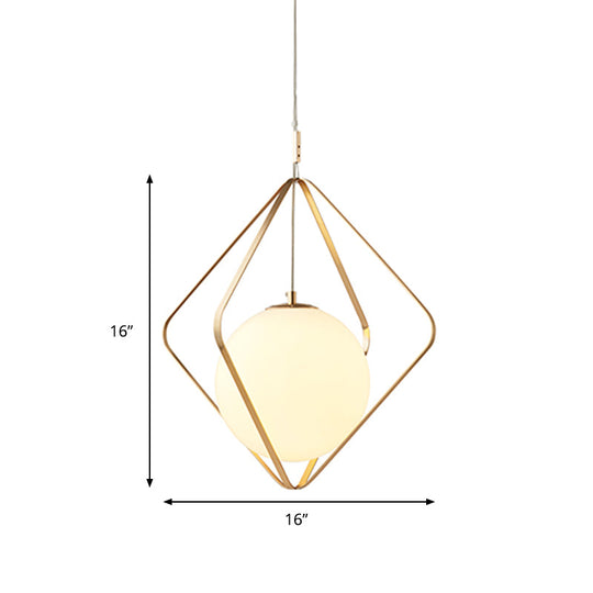 Minimalist Gold Pendant Light - 1 Head Led Down Lighting For Bedroom 10.5/16 W