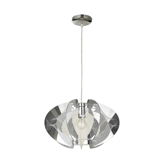 Modern Chrome Pendant Light: Elegant Curve Acrylic Shade With Hanging Lamp - Ideal For Restaurants