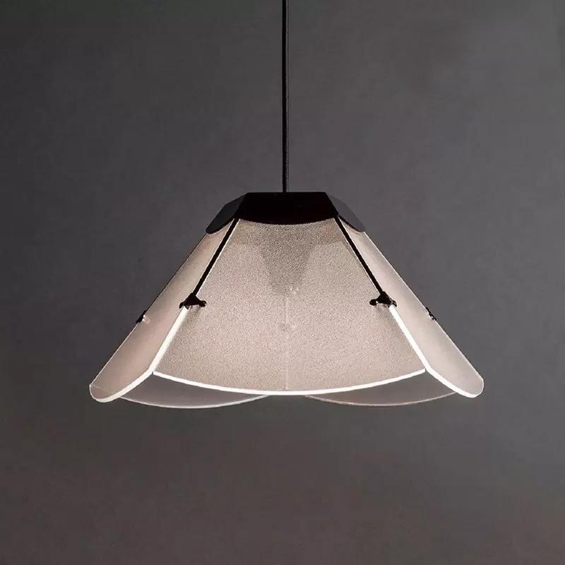 Scalloped Glass Led Ceiling Pendant Light Fixture - Modern Design For Living Room