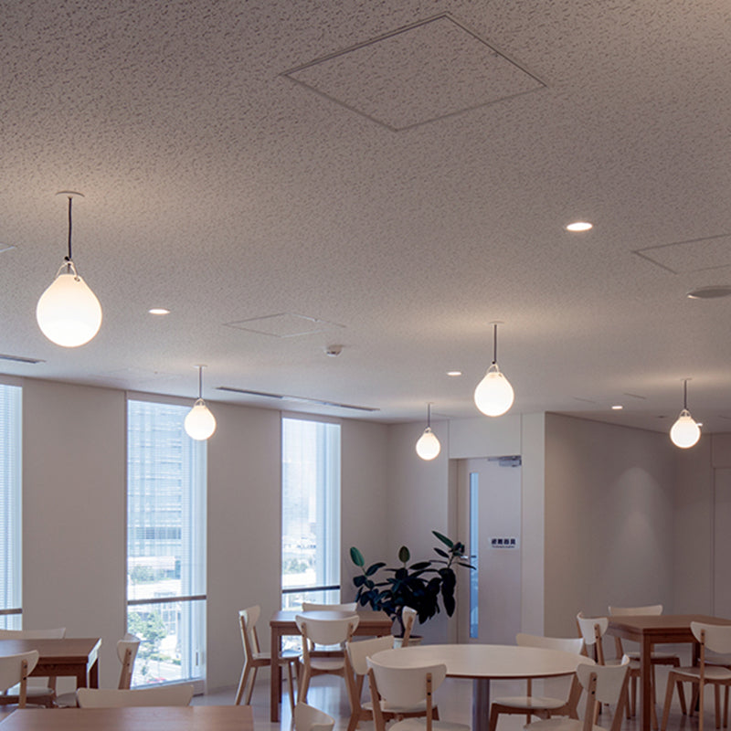 White Glass Minimalist Sphere Pendant Light For Restaurants - 1 Head 7/10 Wide
