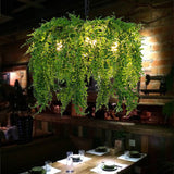 Industrial Green Plant Design Metal Chandelier Light Fixture - 5 Lights 21.5’/25.5’ Wide