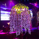 Metal Dome Pendant Chandelier With Pink/Purple Shades & Plant Design - 4/5 Heads 18/21.5 Wide Purple
