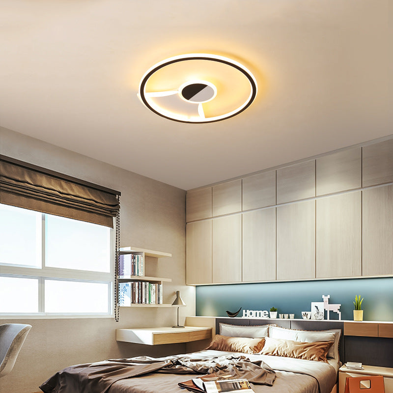 Contemporary White/Warm Flush Mount Lighting: Acrylic 16’/19.5’/23.5’ Lights In Black