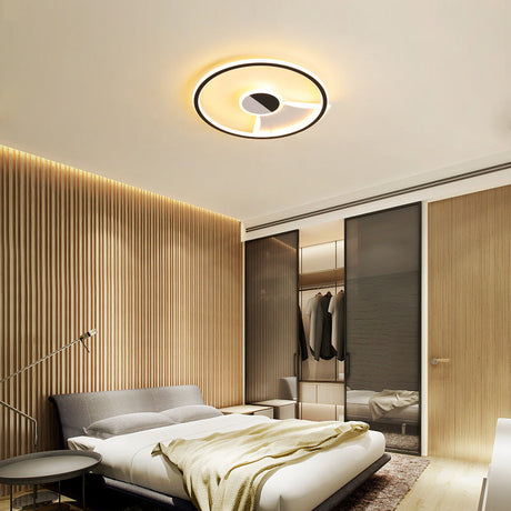 Contemporary White/Warm Flush Mount Lighting: Acrylic 16/19.5/23.5 Lights In Black