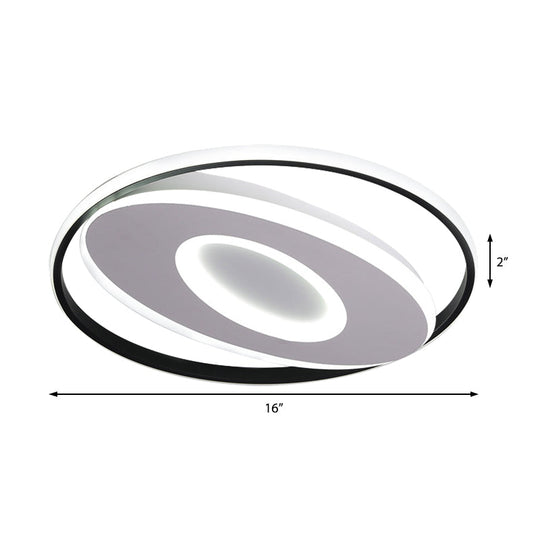 Modern Oval Flush Mount Lights - 16/19.5/23.5 Unique Ceiling Light Fixture In Warm/White Acrylic