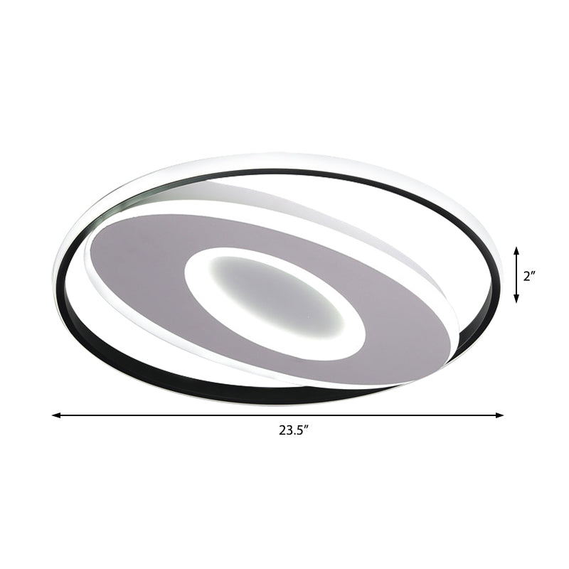 Modern Oval Flush Mount Lights - 16/19.5/23.5 Unique Ceiling Light Fixture In Warm/White Acrylic