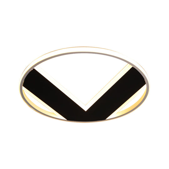 V - Shaped Ceiling Light - Modern Acrylic & Black Creative Bedroom Lighting Fixture