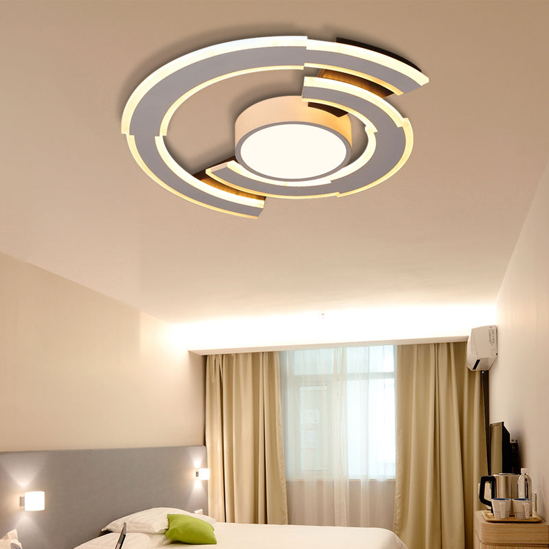 Modern Acrylic Flush Mount Ceiling Lights - Traverse Lighting Fixture (16 / 19.5 23.5) In Warm/White