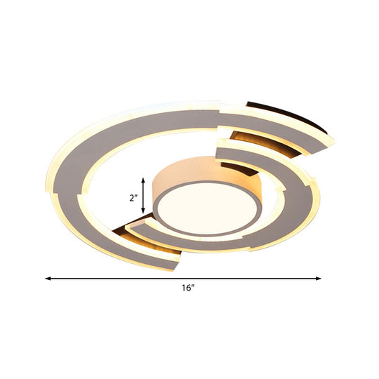 Modern Acrylic Flush Mount Ceiling Lights - Traverse Lighting Fixture (16’ / 19.5’ 23.5’) In