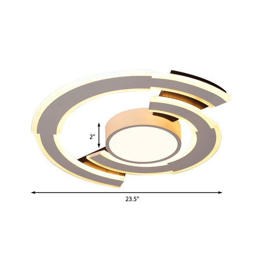 Modern Acrylic Flush Mount Ceiling Lights - Traverse Lighting Fixture (16 / 19.5 23.5) In Warm/White