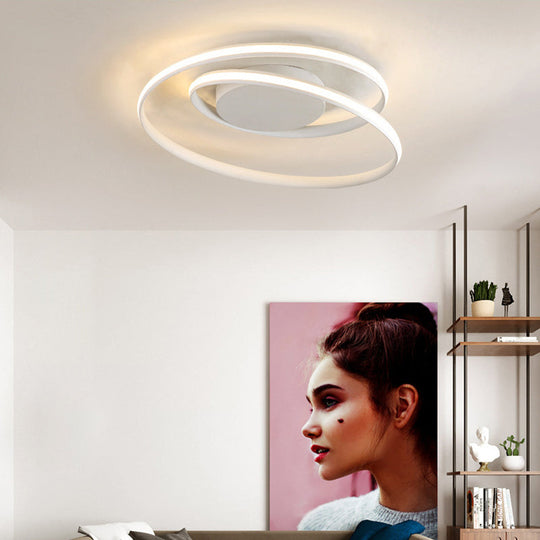 Modern Circle Ceiling Lights - White/Black Flush Mount Fixtures Indoor Lighting (18/23.5) White / 18
