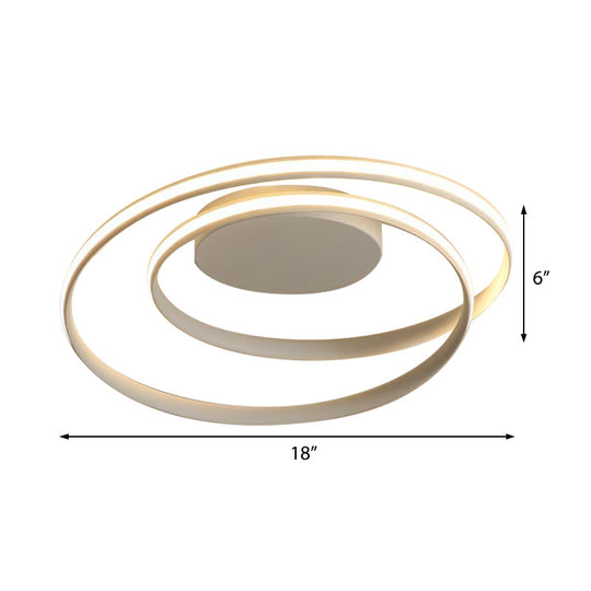 Modern Circle Ceiling Lights - White/Black Flush Mount Fixtures Indoor Lighting (18’/23.5’)