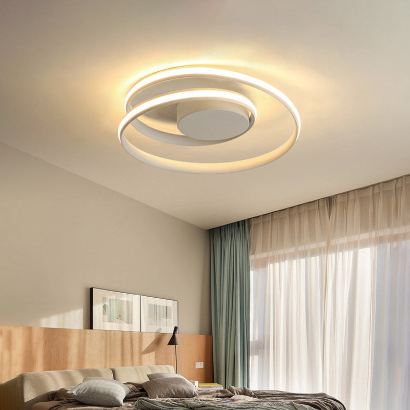 Modern Circle Ceiling Lights - White/Black Flush Mount Fixtures Indoor Lighting (18’/23.5’)