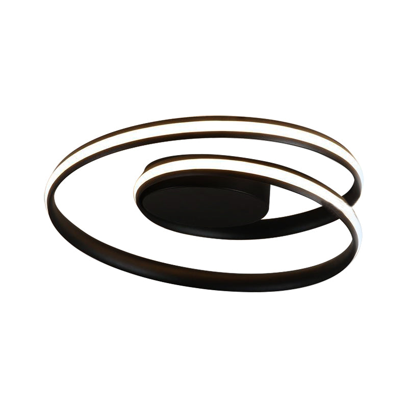 Modern Circle Ceiling Lights - White/Black Flush Mount Fixtures Indoor Lighting (18/23.5)