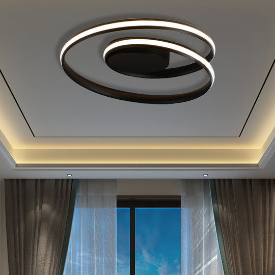 Modern Circle Ceiling Lights - White/Black Flush Mount Fixtures Indoor Lighting (18’/23.5’)