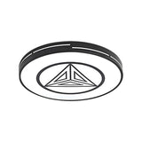 Modern Triangle Acrylic Round Flush Mount Ceiling Light - Black & White