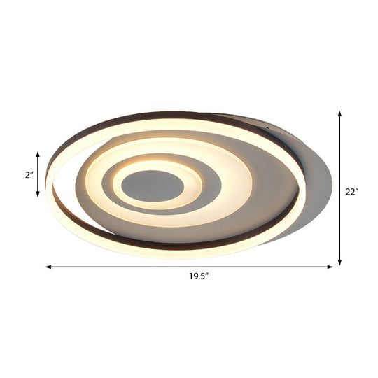 Modern Flushmount Led Ceiling Light In White - Ideal For Living Room