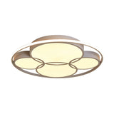 Contemporary Led Flush Mount Ceiling Light With Frosted Diffuser