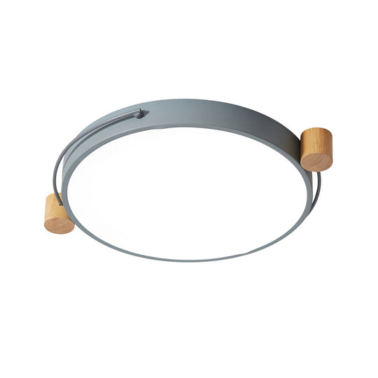 Iron Flush Mount Led Light Fixture In Grey - Simple Circular Design Multiple Size Options For Living