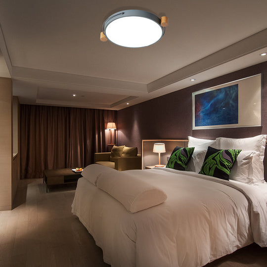 Iron Flush Mount Led Light Fixture In Grey - Simple Circular Design Multiple Size Options For Living