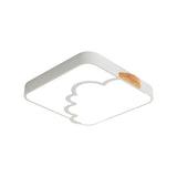 Modern Acrylic Led Flush Mount Light With Cloud Pattern For Bedroom