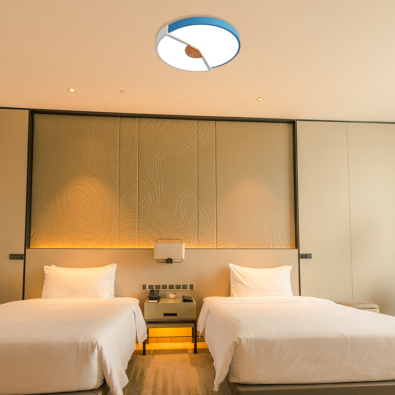 Modern Metal Flush Light With Integrated Led Bulb Black/Pink/Yellow Ceiling Mounted Lamp Multiple