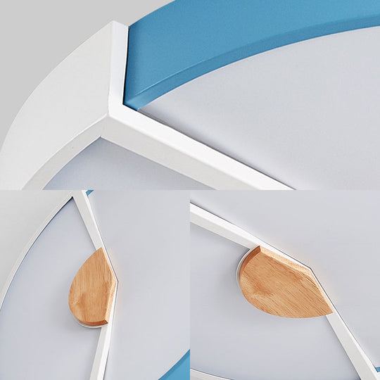 Modern Metal Flush Light With Integrated Led Bulb Black/Pink/Yellow Ceiling Mounted Lamp Multiple