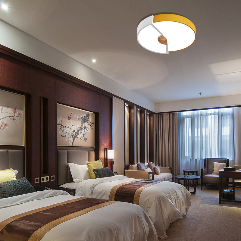 Modern Metal Flush Light With Integrated Led Bulb Black/Pink/Yellow Ceiling Mounted Lamp Multiple