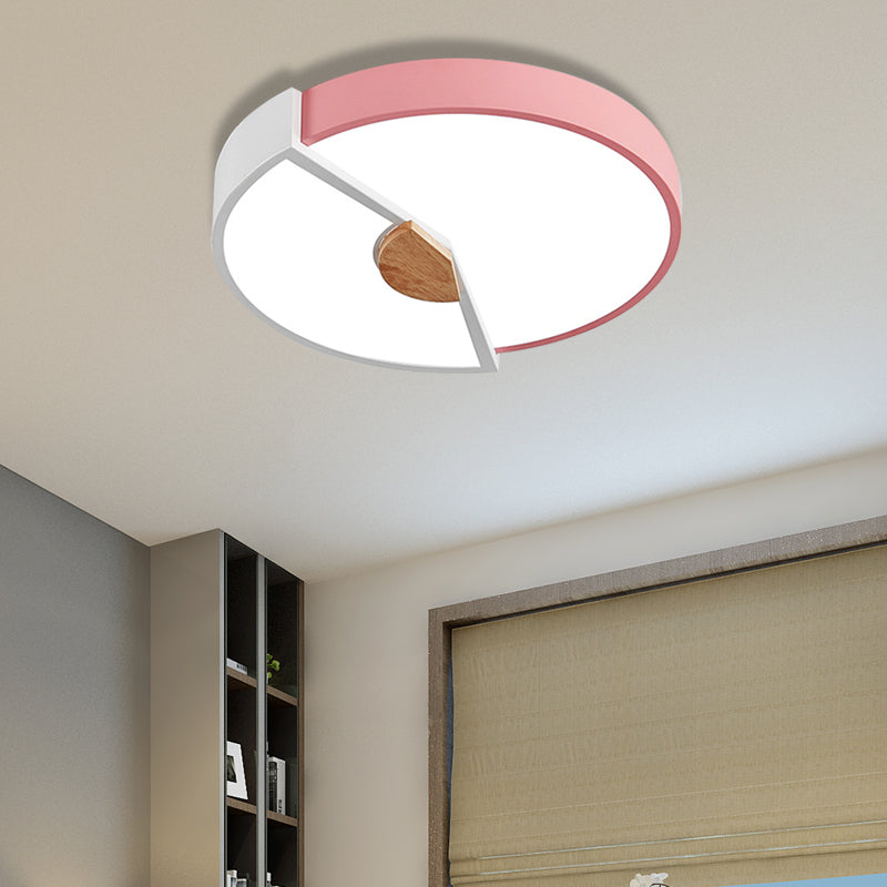 Modern Metal Flush Light With Integrated Led Bulb Black/Pink/Yellow Ceiling Mounted Lamp Multiple