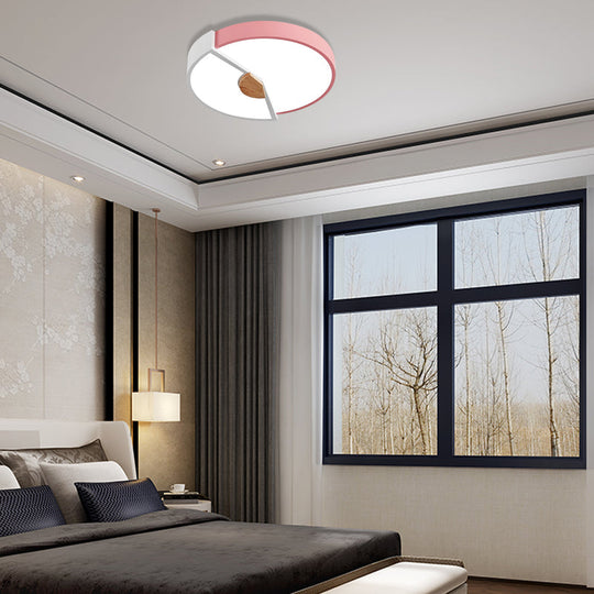 Modern Metal Flush Light With Integrated Led Bulb Black/Pink/Yellow Ceiling Mounted Lamp Multiple