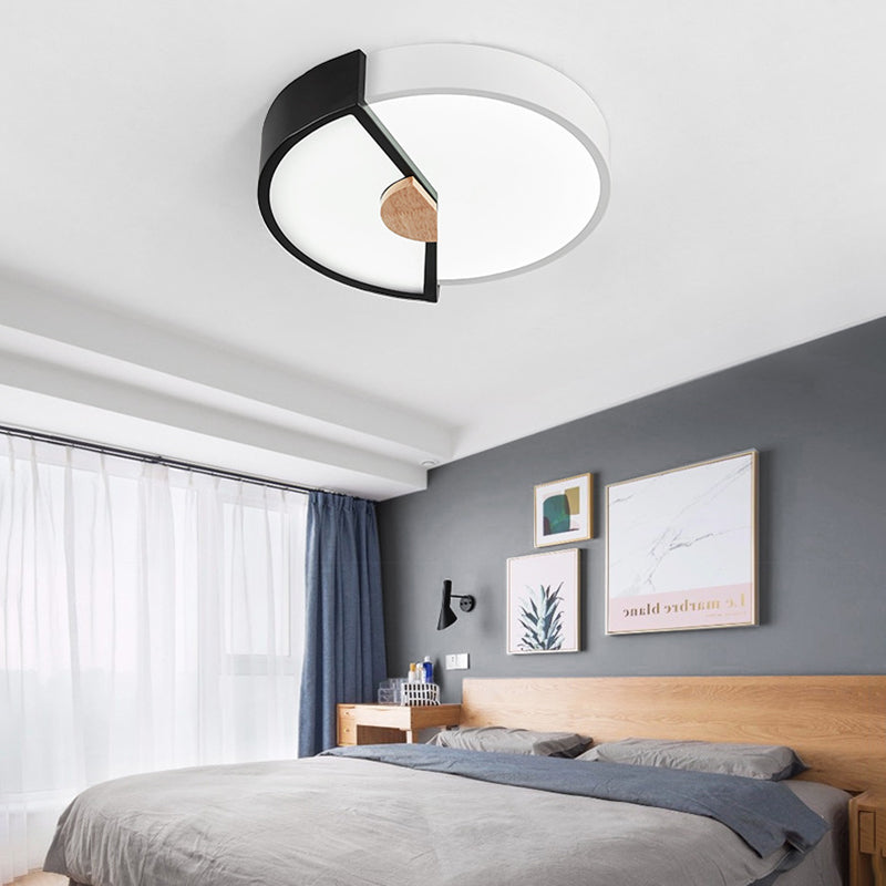 Modern Metal Flush Light With Integrated Led Bulb Black/Pink/Yellow Ceiling Mounted Lamp Multiple