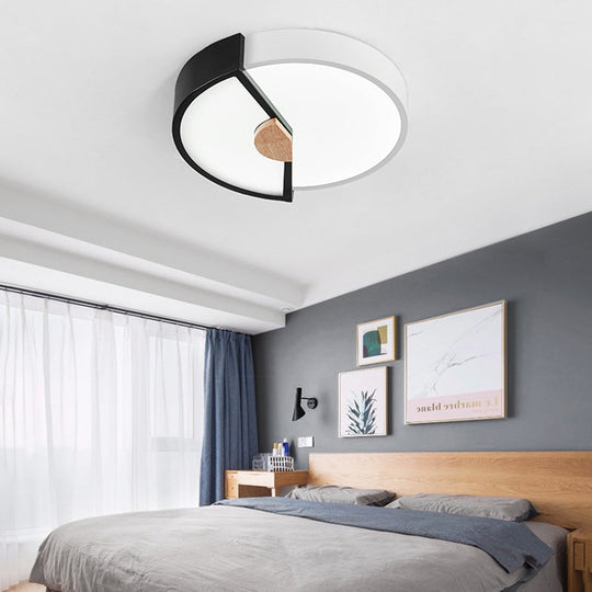 Modern Metal Flush Light With Integrated Led Bulb Black/Pink/Yellow Ceiling Mounted Lamp Multiple