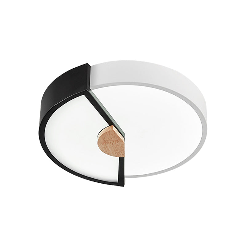 Modern Metal Flush Light With Integrated Led Bulb Black/Pink/Yellow Ceiling Mounted Lamp Multiple