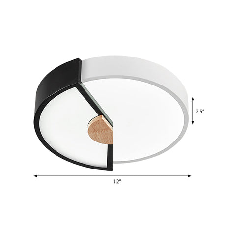 Modern Metal Flush Light With Integrated Led Bulb Black/Pink/Yellow Ceiling Mounted Lamp Multiple