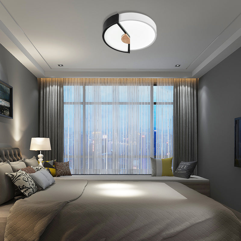 Modern Metal Flush Light With Integrated Led Bulb Black/Pink/Yellow Ceiling Mounted Lamp Multiple