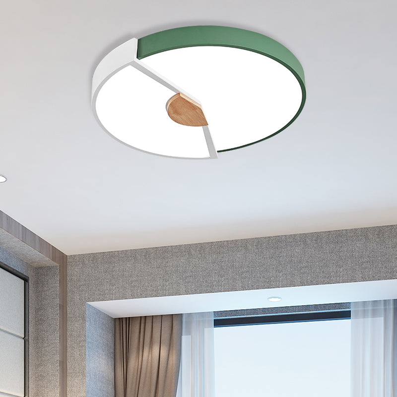 Modern Metal Flush Light With Integrated Led Bulb Black/Pink/Yellow Ceiling Mounted Lamp Multiple