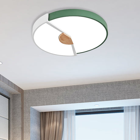 Modern Metal Flush Light With Integrated Led Bulb Black/Pink/Yellow Ceiling Mounted Lamp Multiple