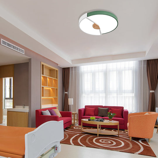 Modern Metal Flush Light With Integrated Led Bulb Black/Pink/Yellow Ceiling Mounted Lamp Multiple