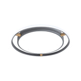 Nordic Dual Circle Led Ceiling Flush Light With Wood Arm - White/Green/Grey Thin Flushmount Lighting